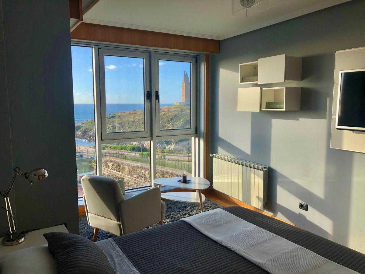 Parking, Vistas Al Mar Y Tres Habitaciones A Coruña Exterior foto