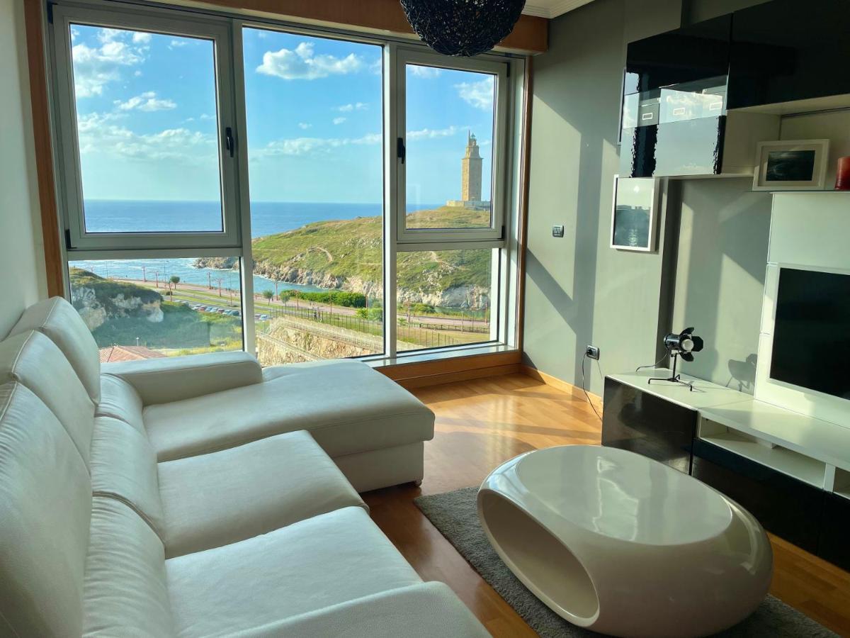 Parking, Vistas Al Mar Y Tres Habitaciones A Coruña Exterior foto